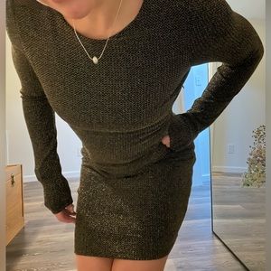 Gianni Bini | Gold Long Sleeve Dress | S Small